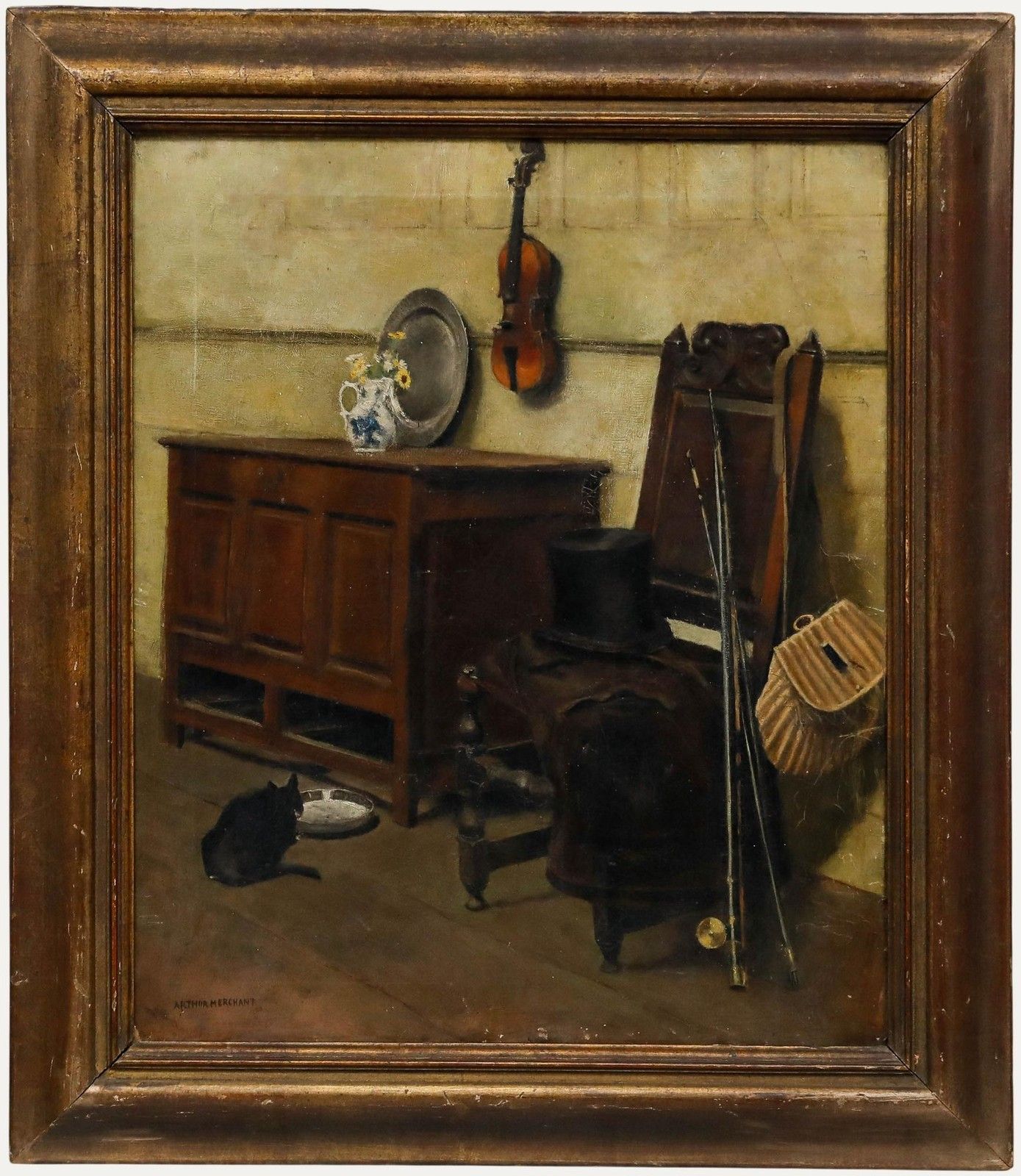Arthur Merchant Framed Late 19th Century Oil, A Gentleman's Treasures