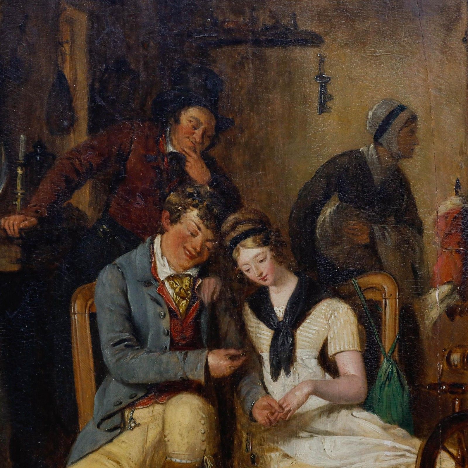 Follower Of David Wilkie (1785 1841) 19th Century Oil, The Wedding Eve photo vinterior