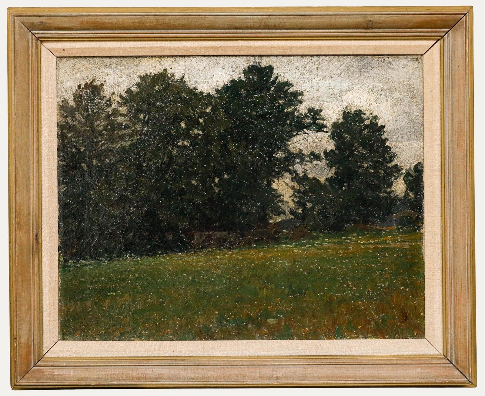 Framed Early 20th Century Oil Edge Of The Field