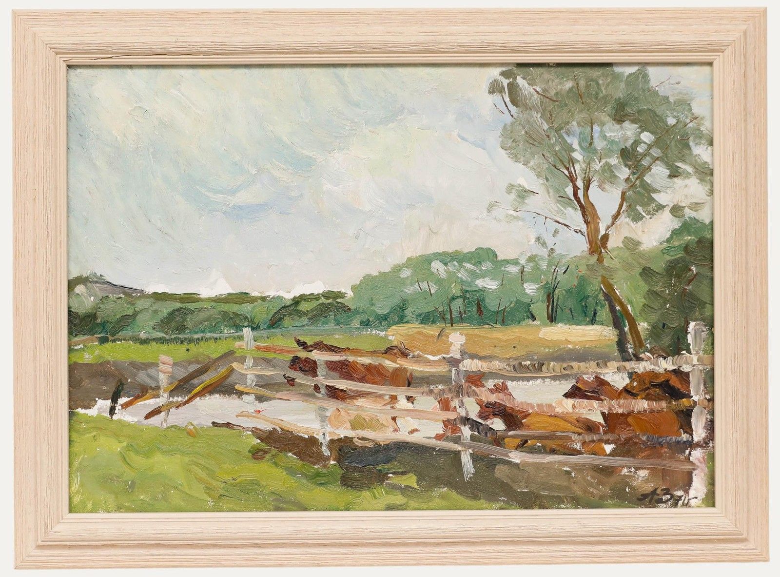 Ludmila Zakharova (B.1951) Framed Oil, Summer Landscape With Horses