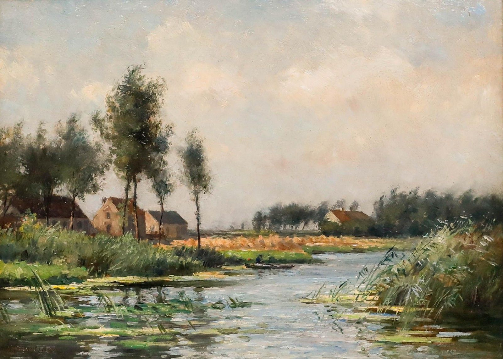 Circle Of William Kay Blacklock (1872 1924) Framed Oil, The Ouse At St. Ives photo furniture