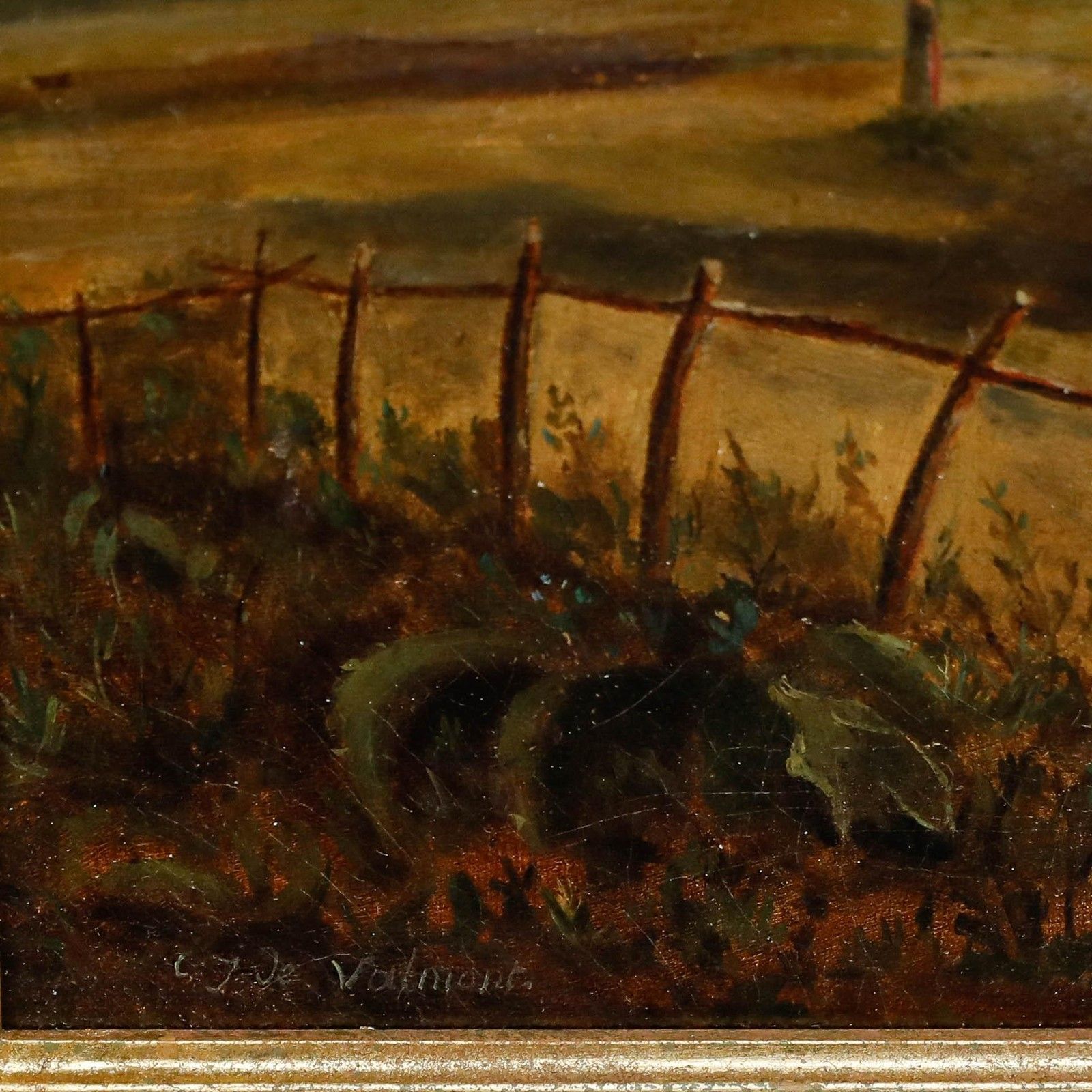 photo furniture J. De Valmont Framed 19th Century Oil, A Displaced Soldier