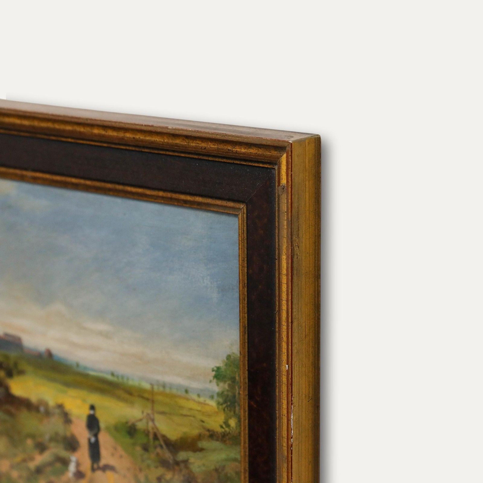 After Carl Spitzweg (1808 1885) Framed Oil, Walking Into Town photo vinterior