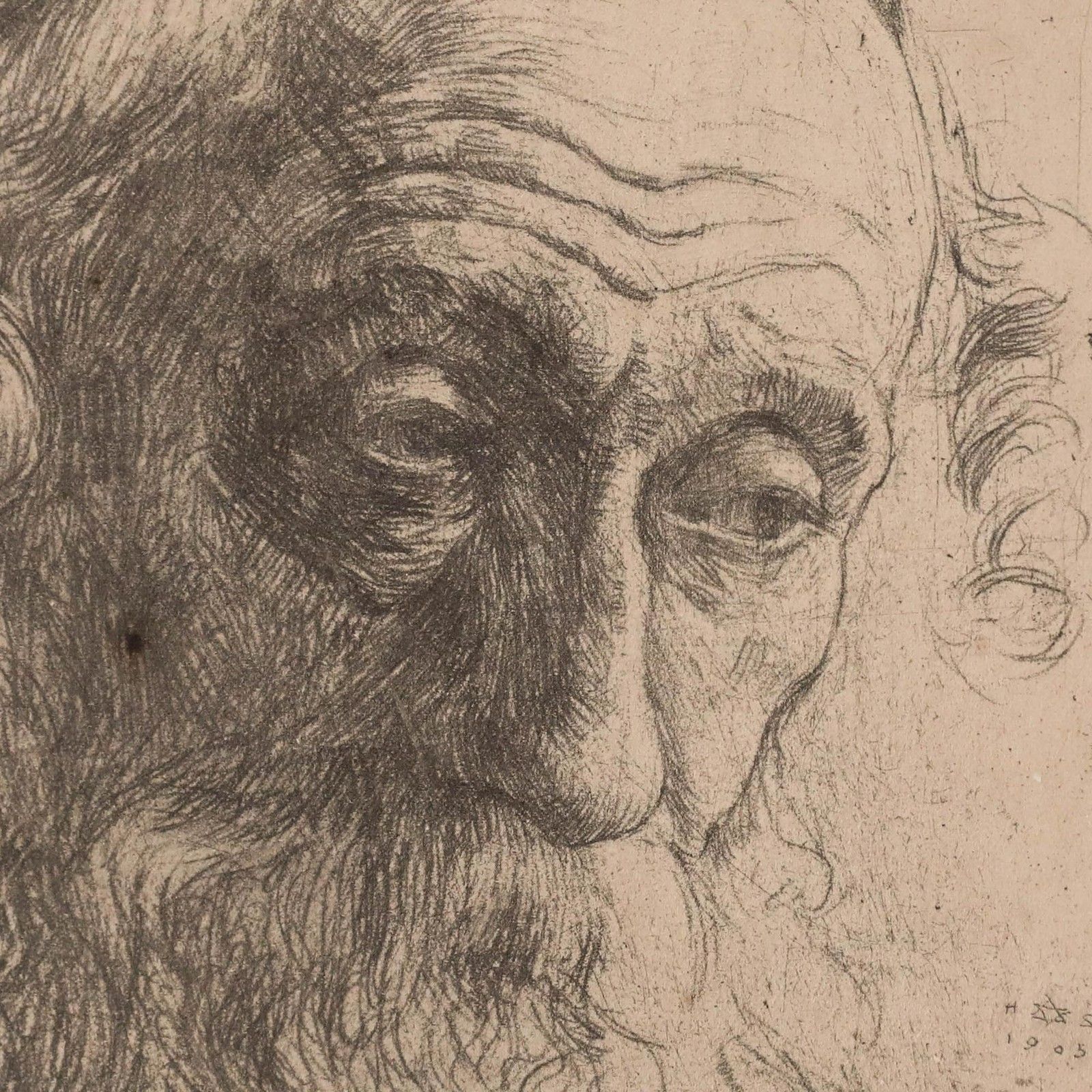 Hermann Struck (1876 1944) Framed 1905 Etching, Old Jew From Jaffa photo Art