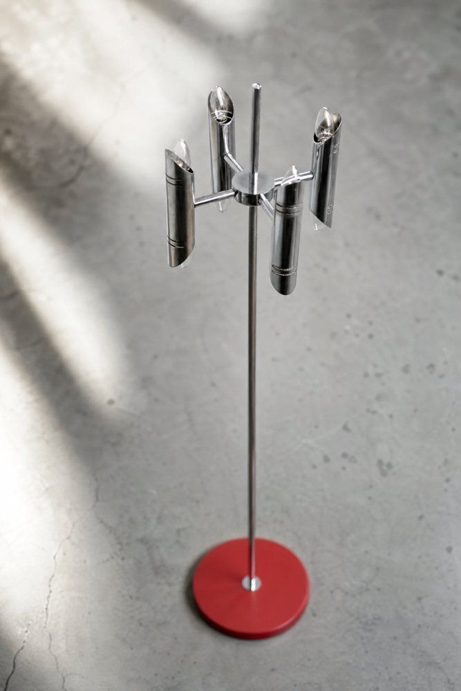 photo for sale Mid-Century Italiaans Modern Space Age Chromen Vloerlamp, jaren 1960