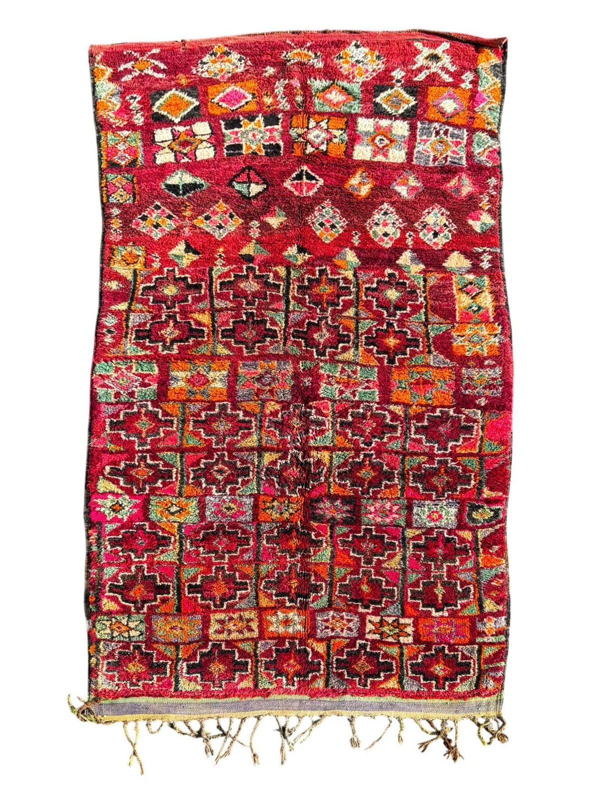 Tapis marocain Boujad vintage - Grand tapis berbère en laine tissé à la main, 190 x 340 cm, région du Haouz, années 1970 photo furniture