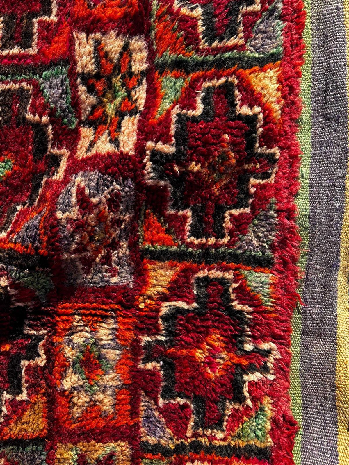 Vintage Moroccan Boujad Rug – Large Handwoven Berber Wool Rug 190x340 Cm, 1970s Haouz Tribal Area Rug photo 1631.0