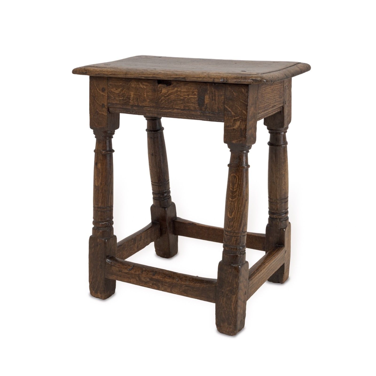 Furniture Late 17th / Early 18th Century English Oak Joint Stool, C.1680–1720 photo