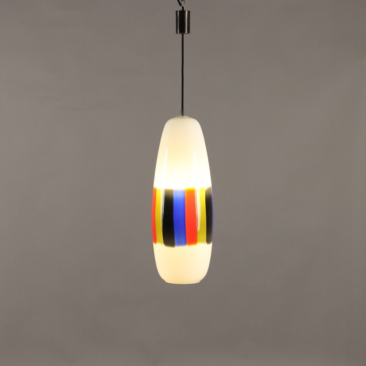 Lampe de plafond vintage, années 1960, attribuée à Massimo Vignelli, en verre