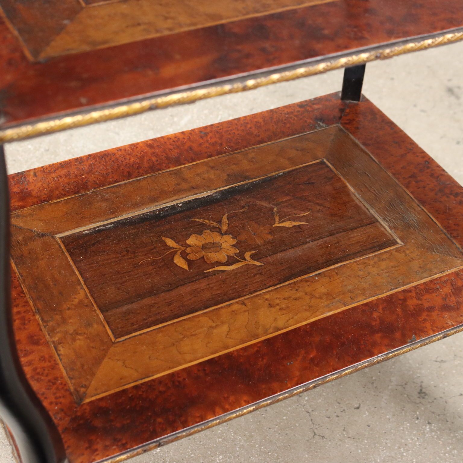 Furniture Antique Side Table Beech Metal Italy XX Century photo