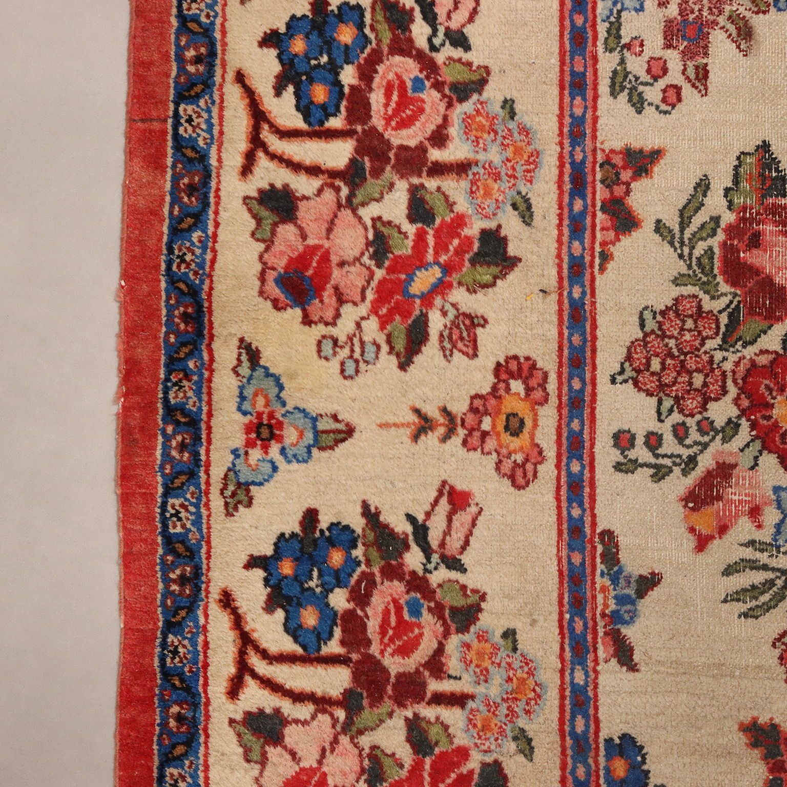 photo furniture Antique Asian Carpet Cotton Wool Heavy Knot Handmade 142 X 102 In