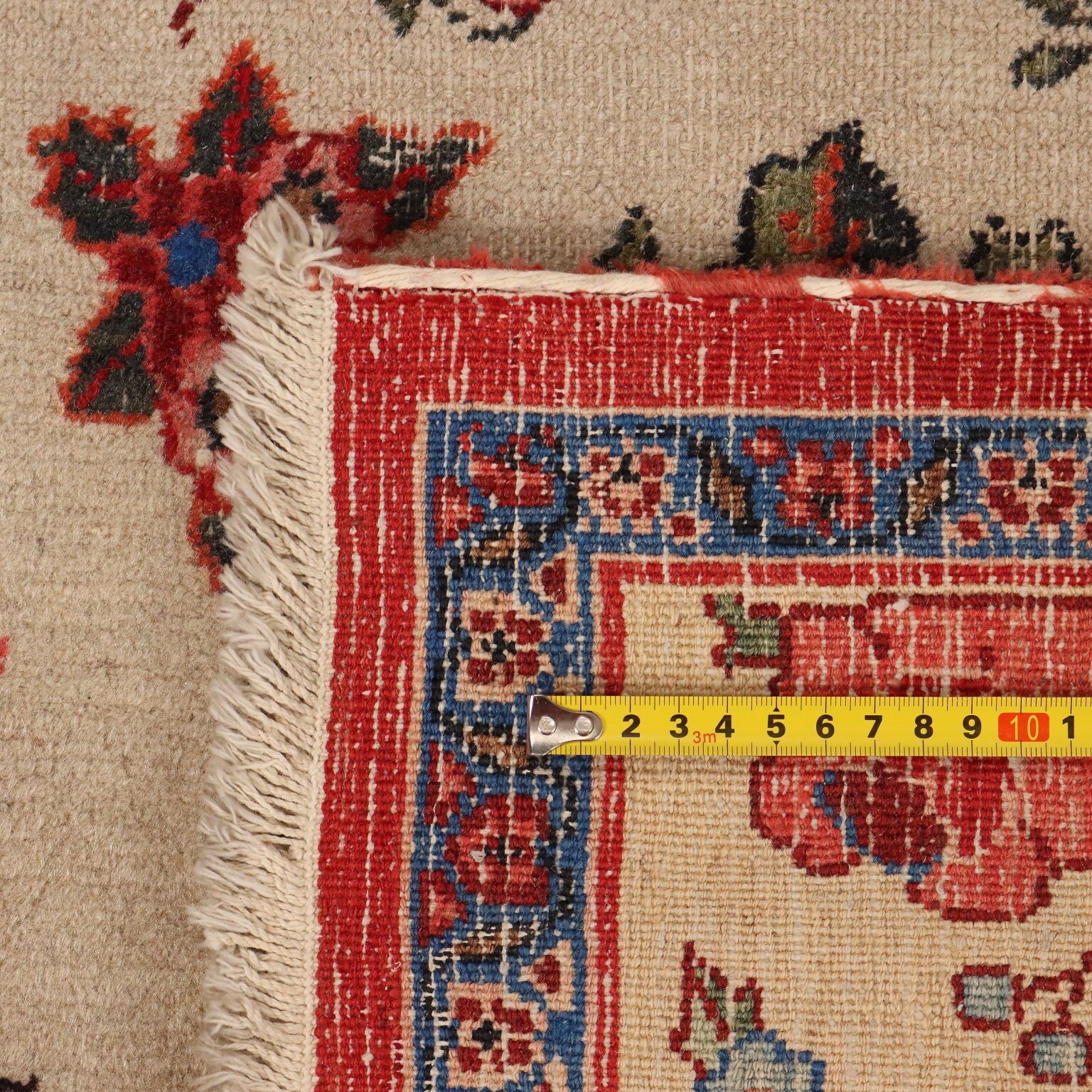 photo for sale Antique Asian Carpet Cotton Wool Heavy Knot Handmade 142 X 102 In
