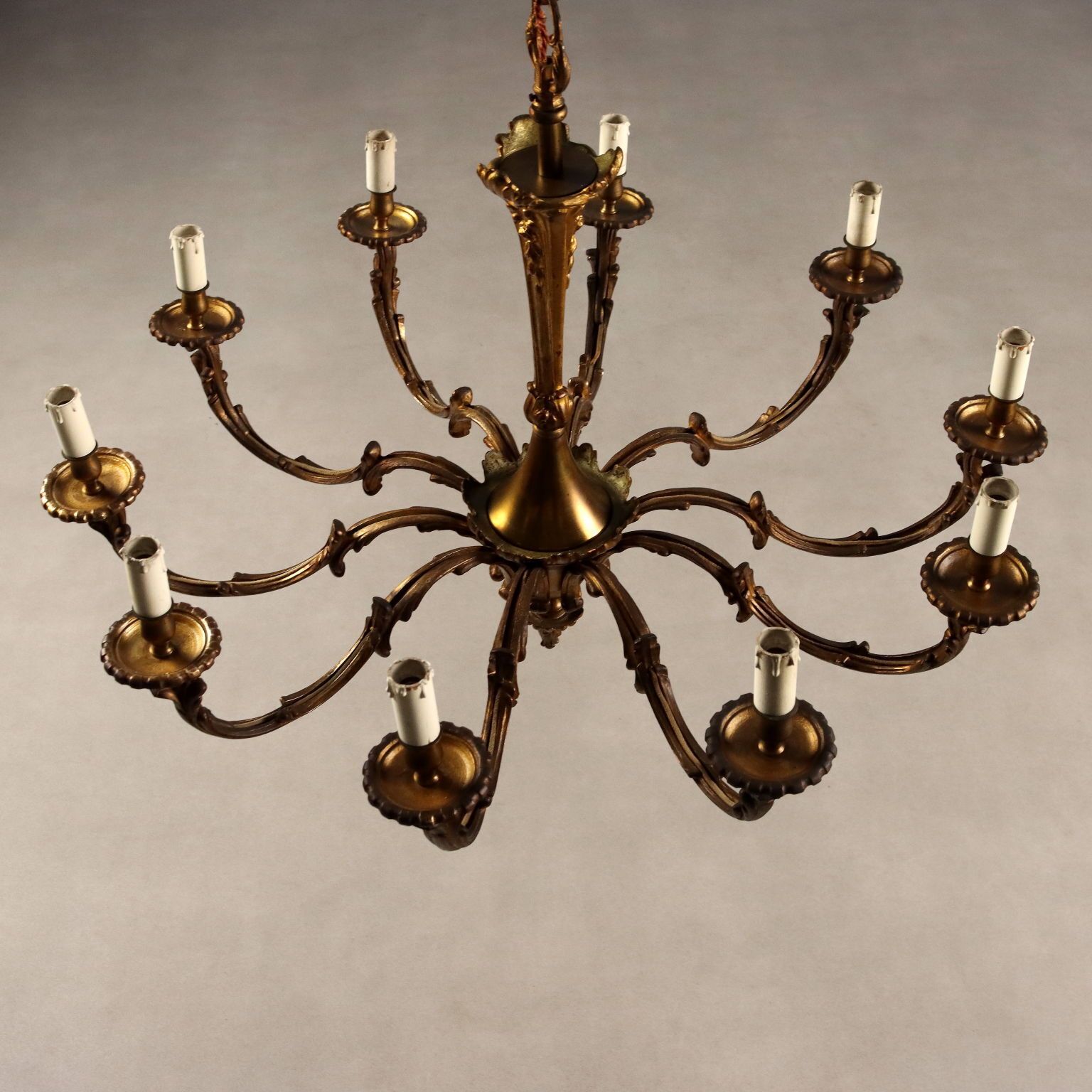 Antique Chandelier Gilded Bronze 10 Lights Italy Early XX Century photo buy