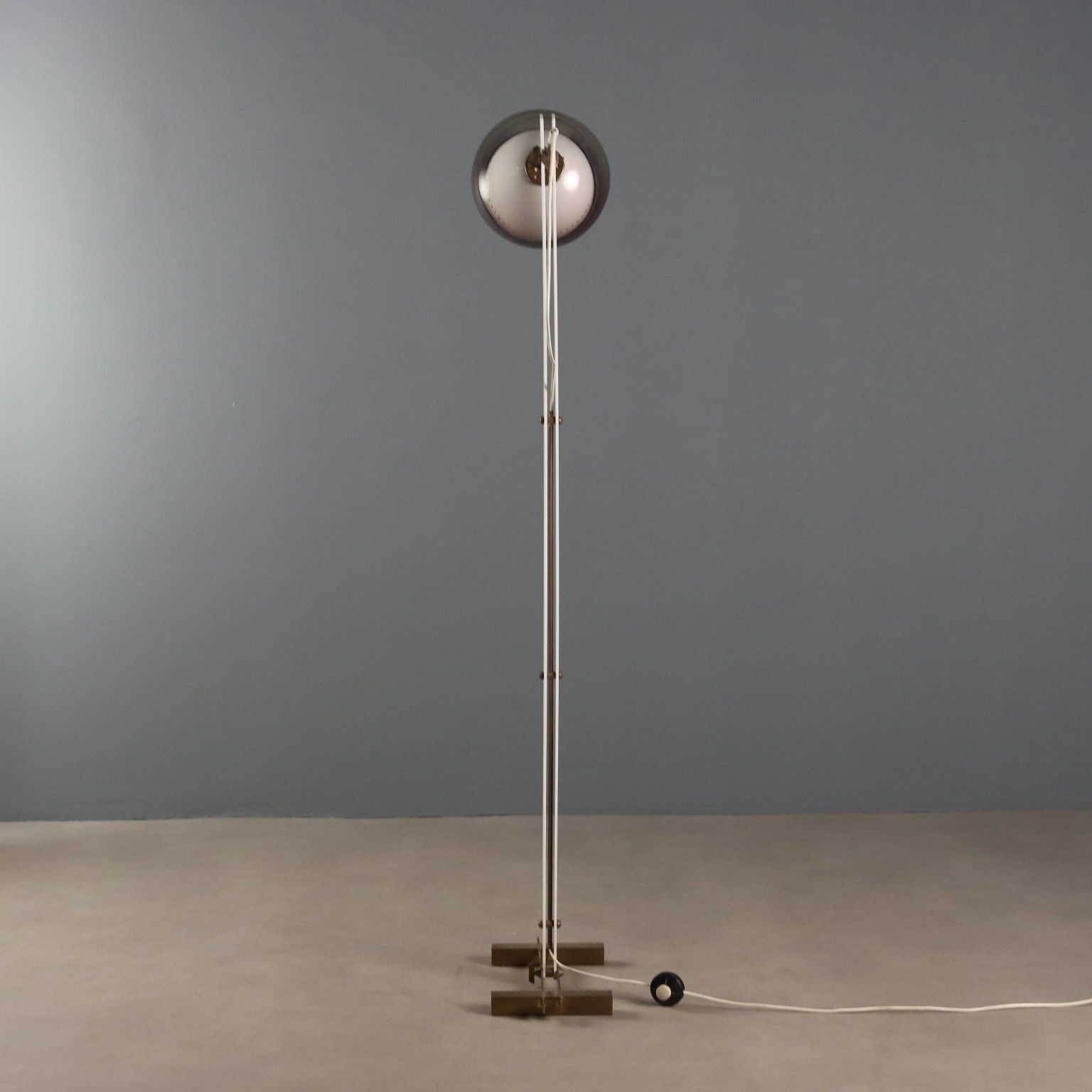 Vintage Floor Lamp Brass Enamelled Metal Design Italy 1960s photo buy