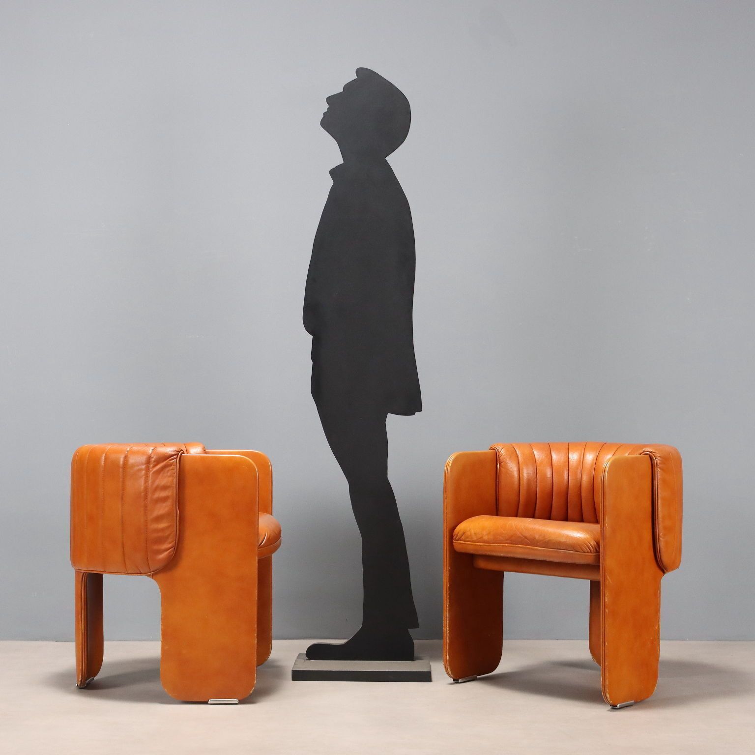Poltrona Frau Dinette Armchairs Leather Design Italy 1970s photo for sale