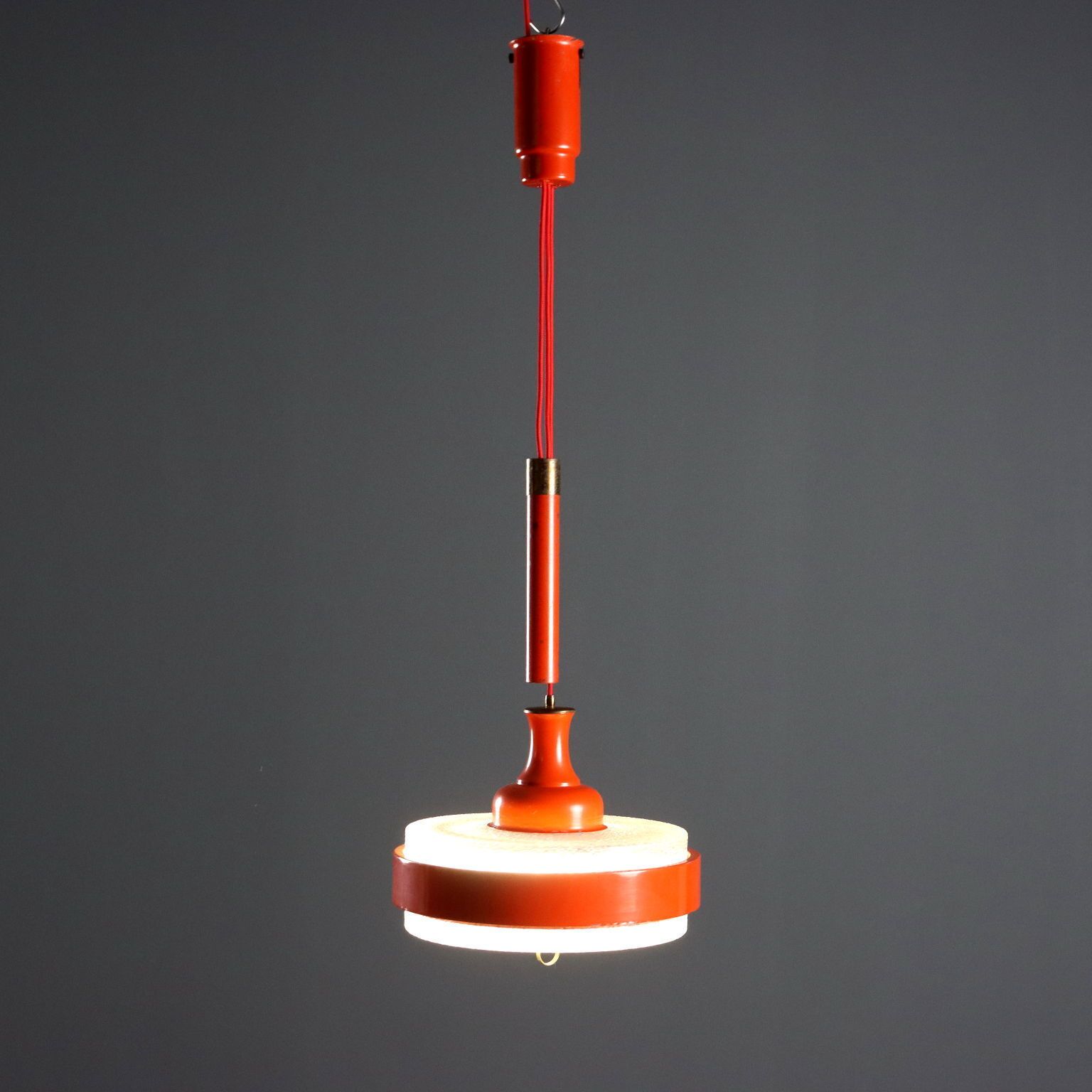 Lustre vintage en aluminium, design italien, années 1960-1970