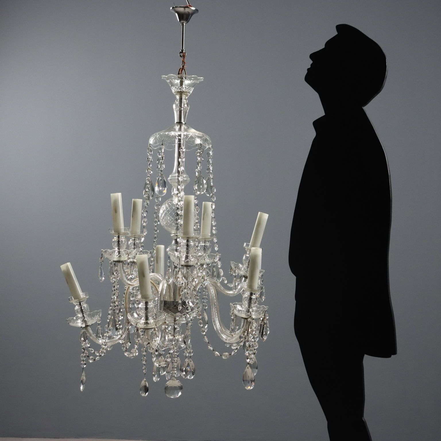 Antique Chandelier Glass 12 Lights Italy XX Century photo furniture