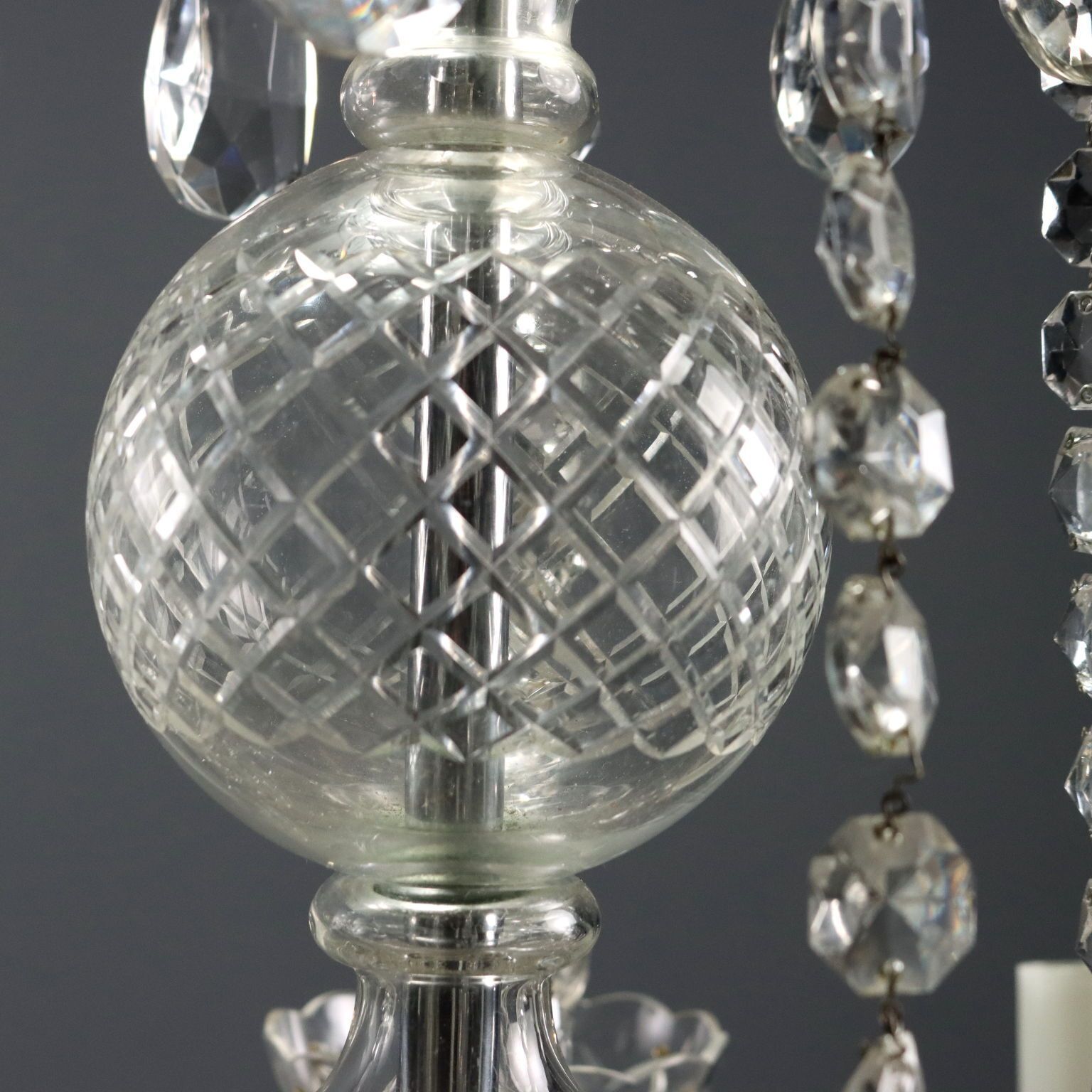 Antique Chandelier Glass 12 Lights Italy XX Century photo 1050.0