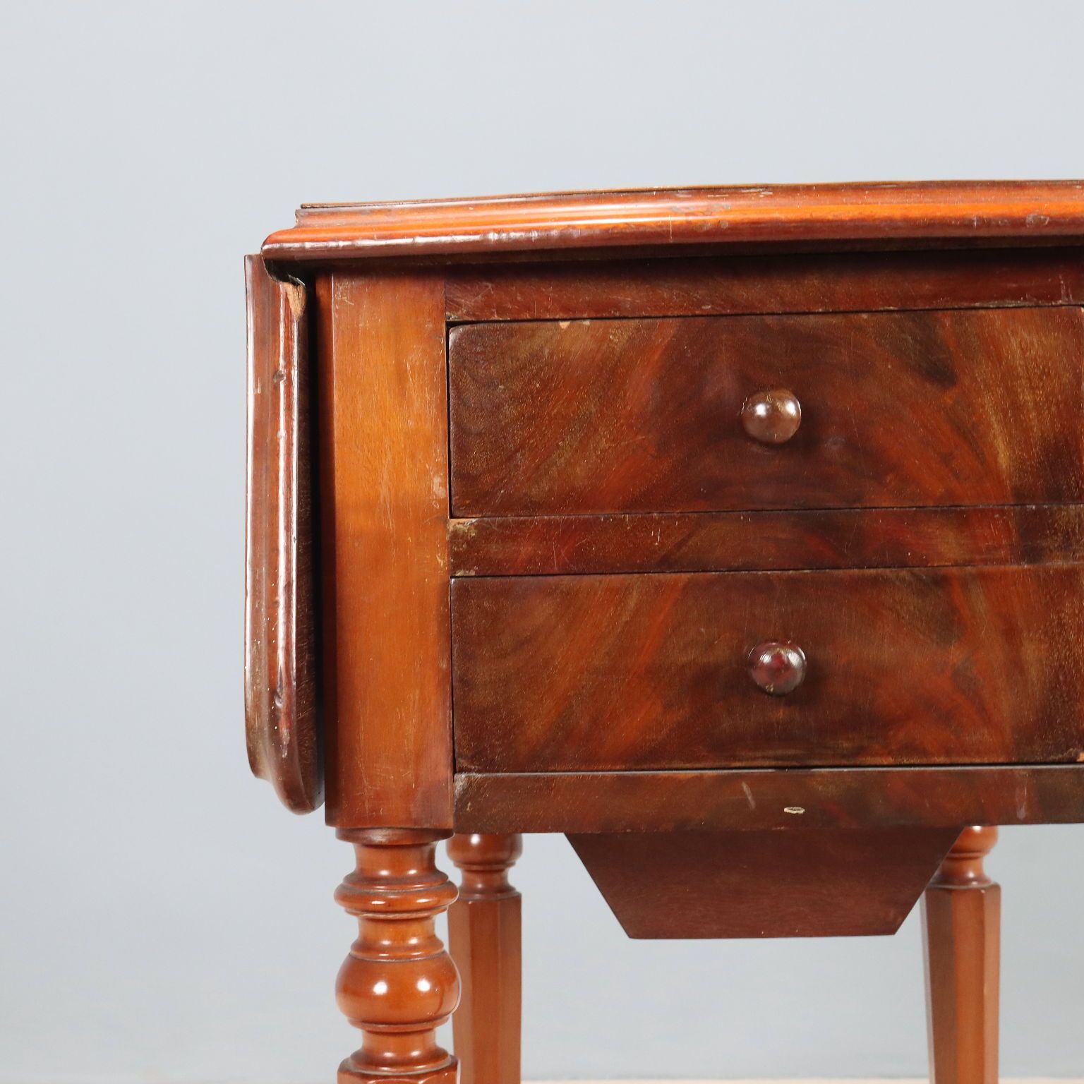 Antique Working Table Mahogany Veneer Italy XIX Century photo buy