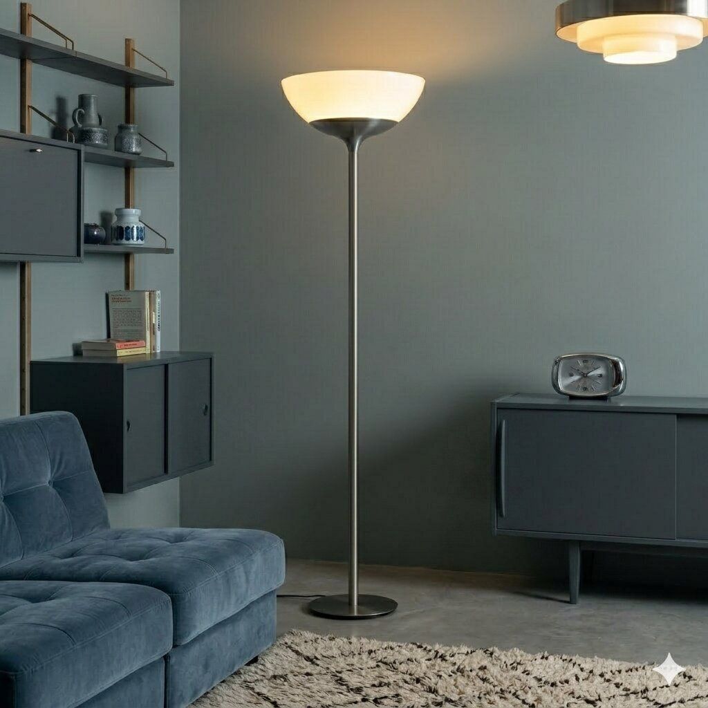 Artemide Aminta Lamp Metal White Glass Design Italy 1970s photo furniture
