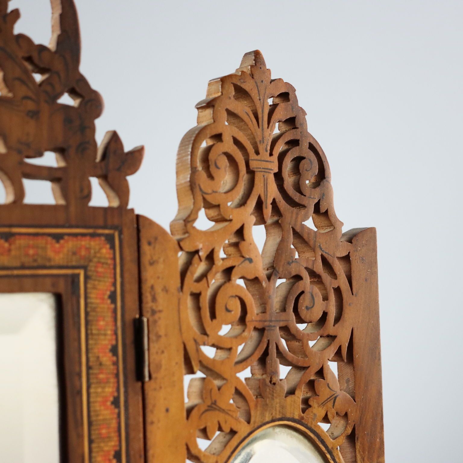 Miroir d'époque en bois gravé, Sorrento, Italie, XIXe siècle photo Décoration