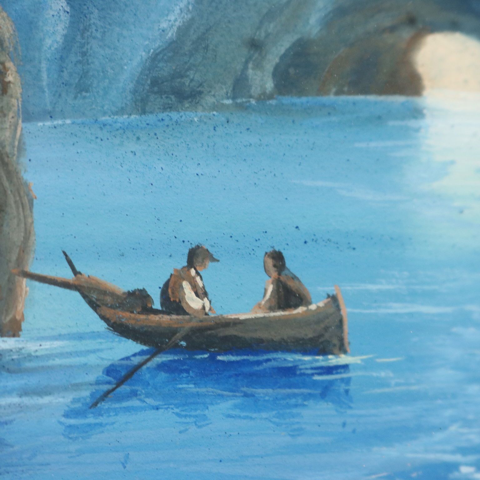 Peinture moderne La Grotte bleue à Capri, gouache sur carton, '900 photo Art
