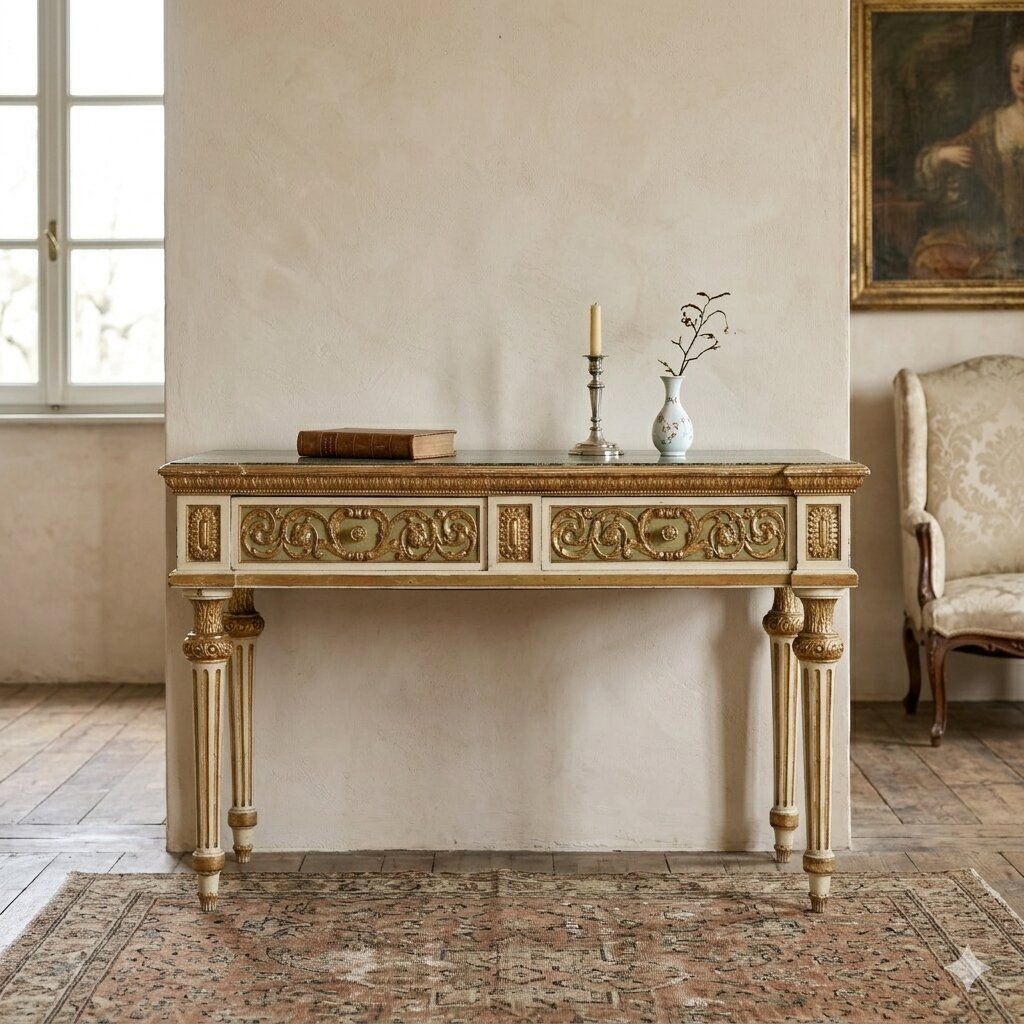 Antique Eclectic Table Lacquered Wood Marble Italy XIX Century photo furniture