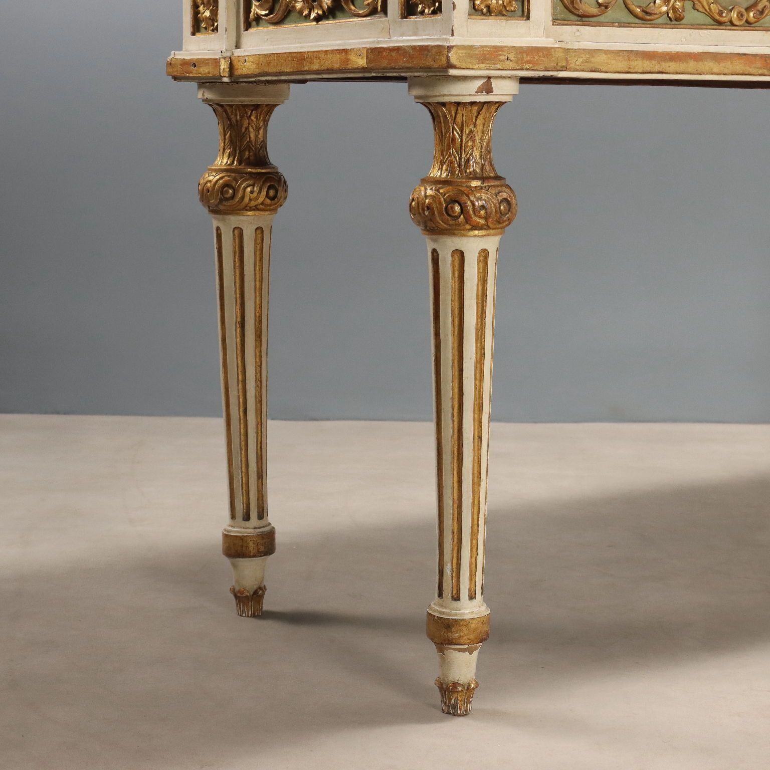 photo for sale Antique Eclectic Table Lacquered Wood Marble Italy XIX Century