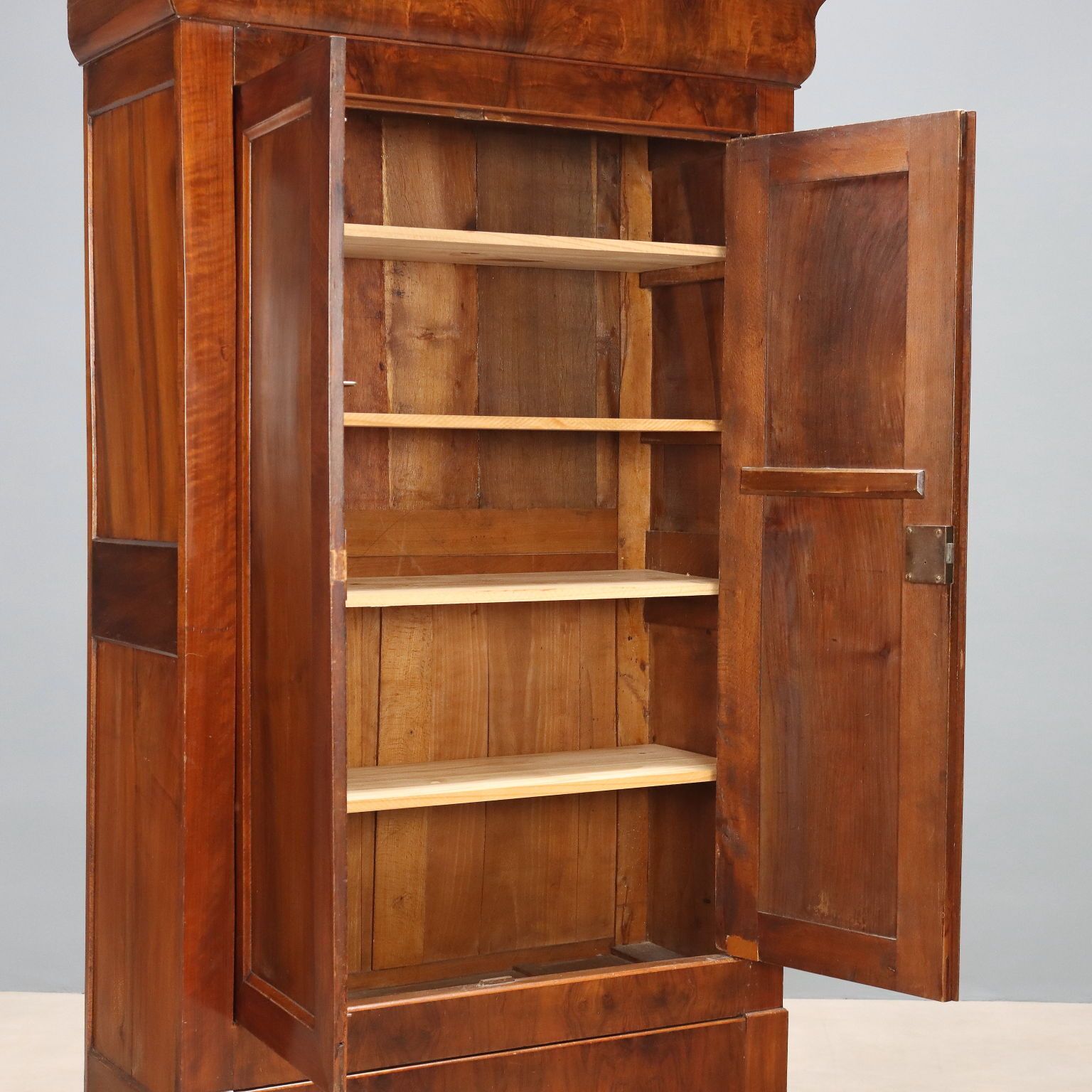 Antique Wardrobe Charles X Walnut Drawers France XIX Century photo Furniture