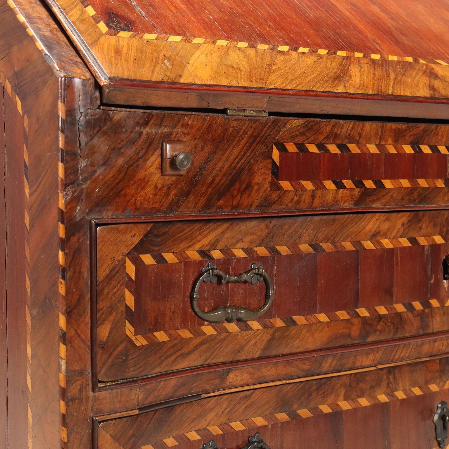 photo for sale Antique Flap Cabinet Various Wood Essences Italy XVIII Century