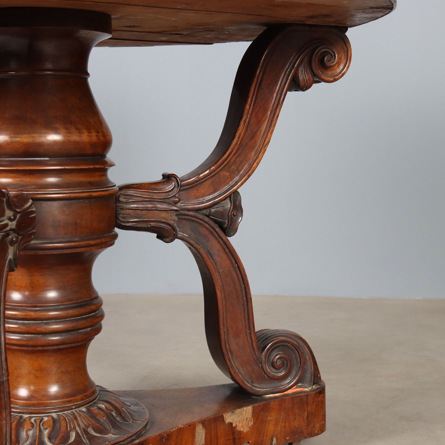 Antique Table Louis Philippe Walnut Marble Italy XIX Century photo buy