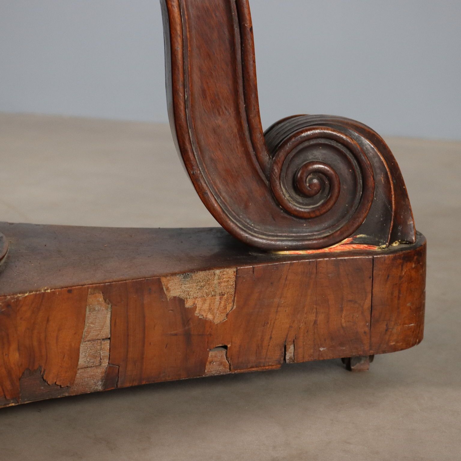 photo furniture Antique Table Louis Philippe Walnut Marble Italy XIX Century
