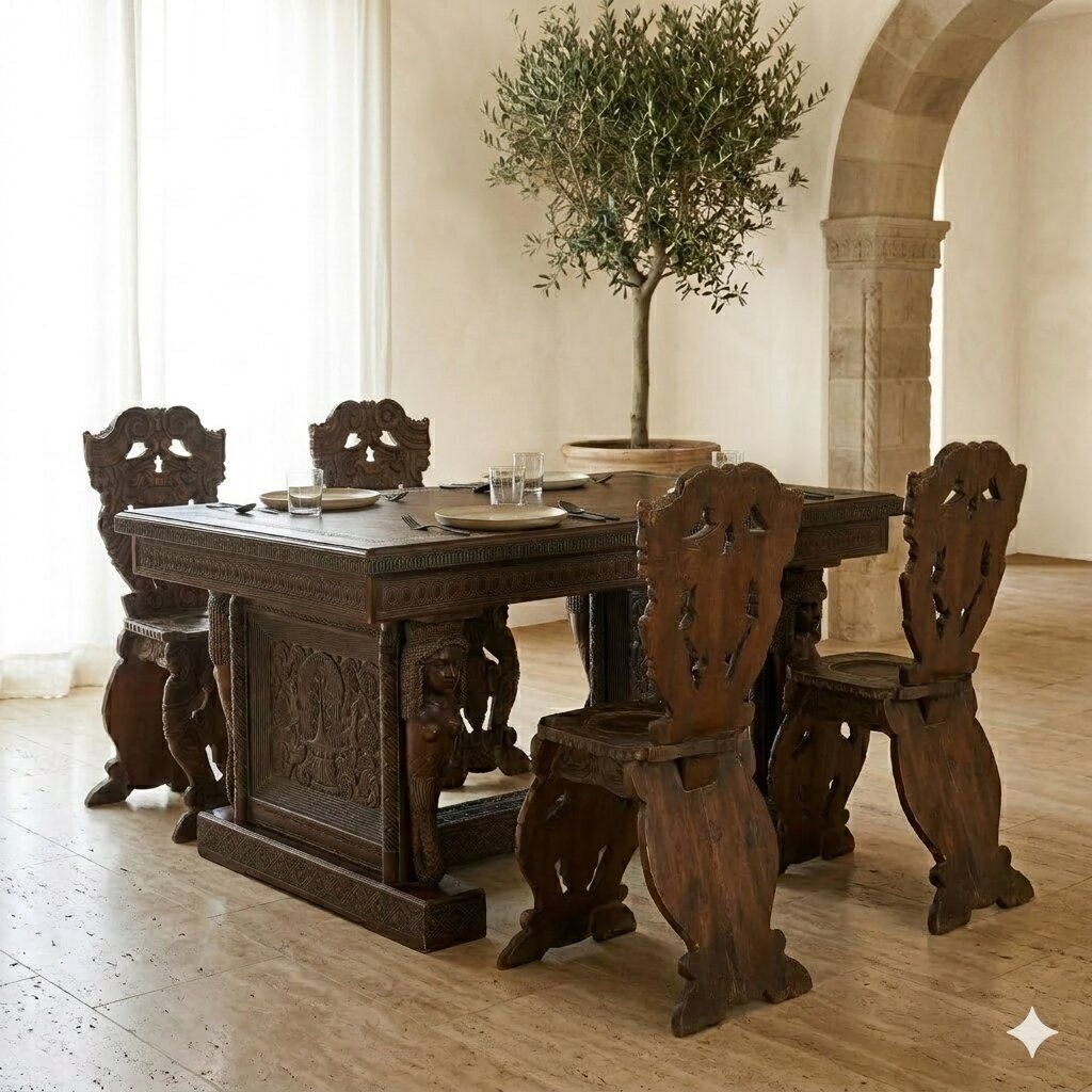 Chairs Baroque Style Walnut Fabric Italy XIX Century photo furniture