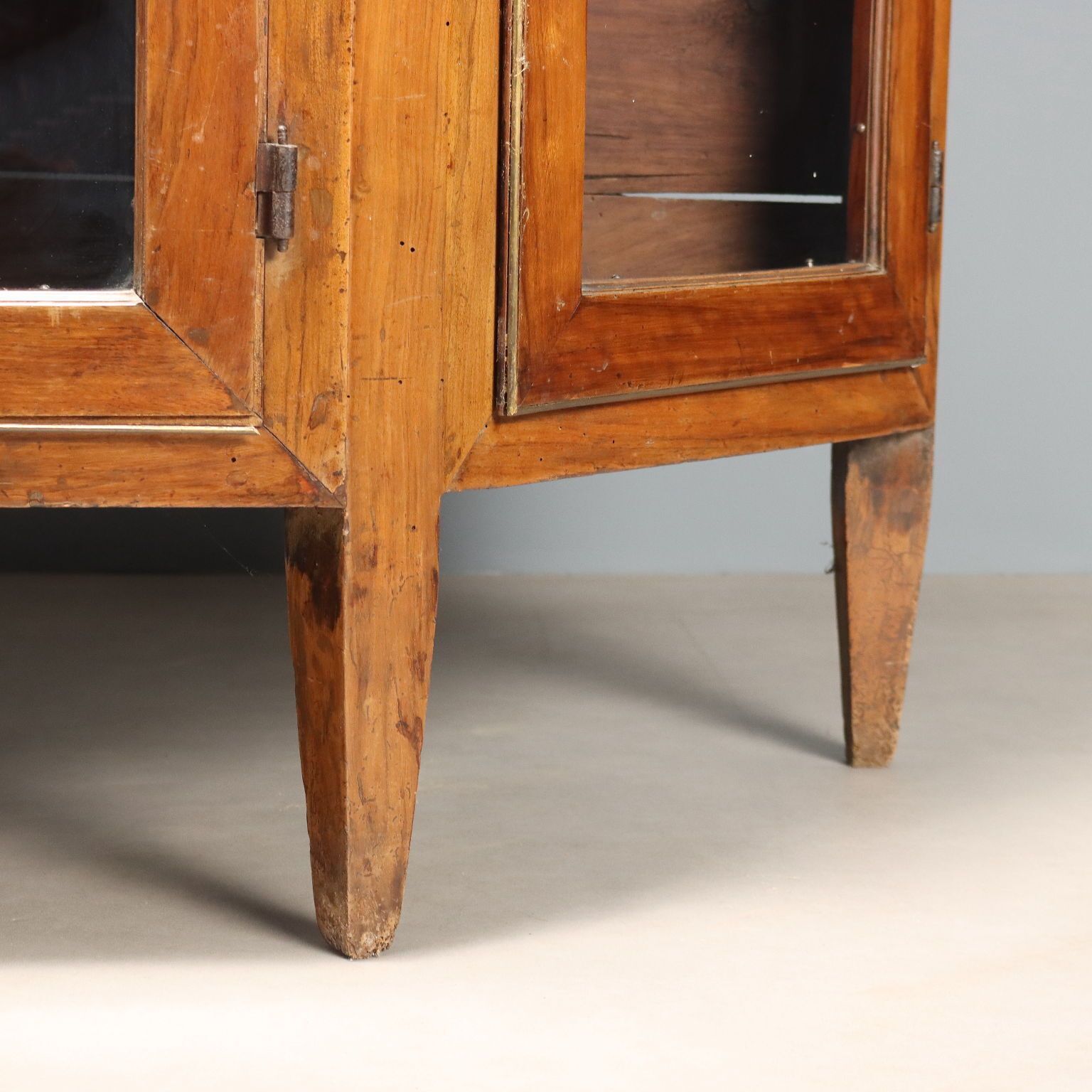 photo furniture Antique Cupboard Walnut Glass Metal Italy XIX Century