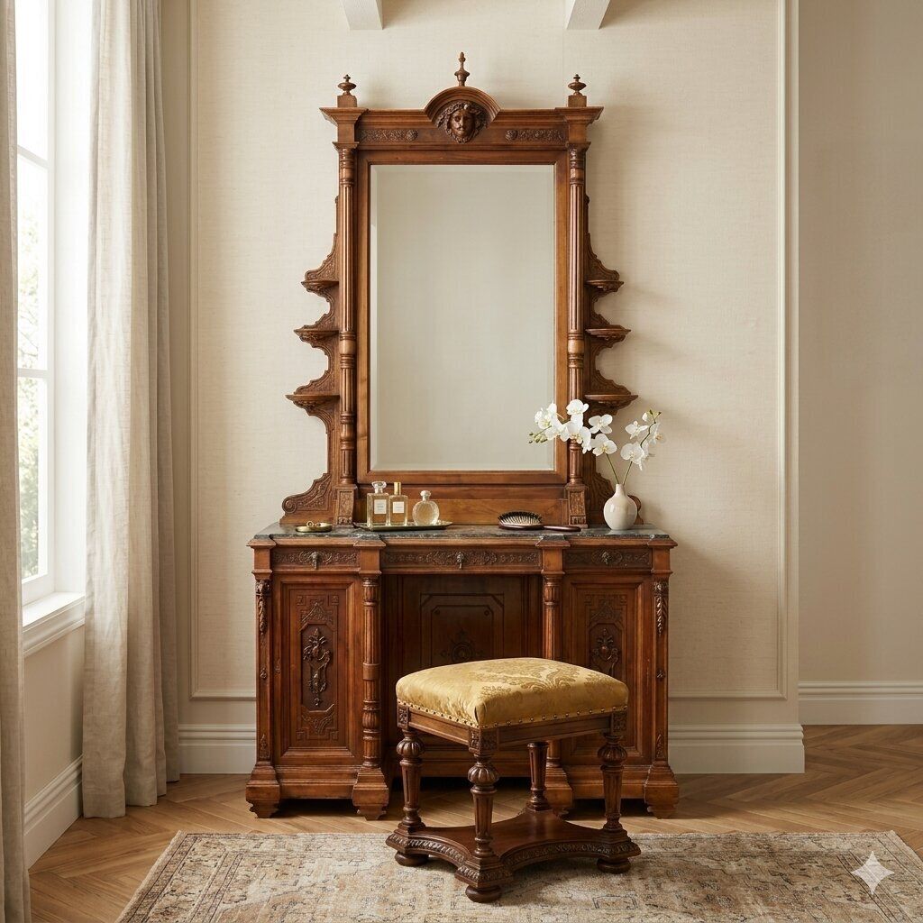 Toeletta Umbertina A Giorno In Noce photo furniture