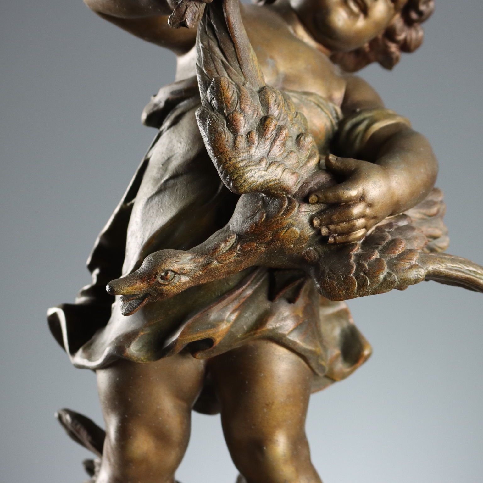 Sculpture d'époque en antimoine signée Auguste Moreau, France, 1906 photo Décoration