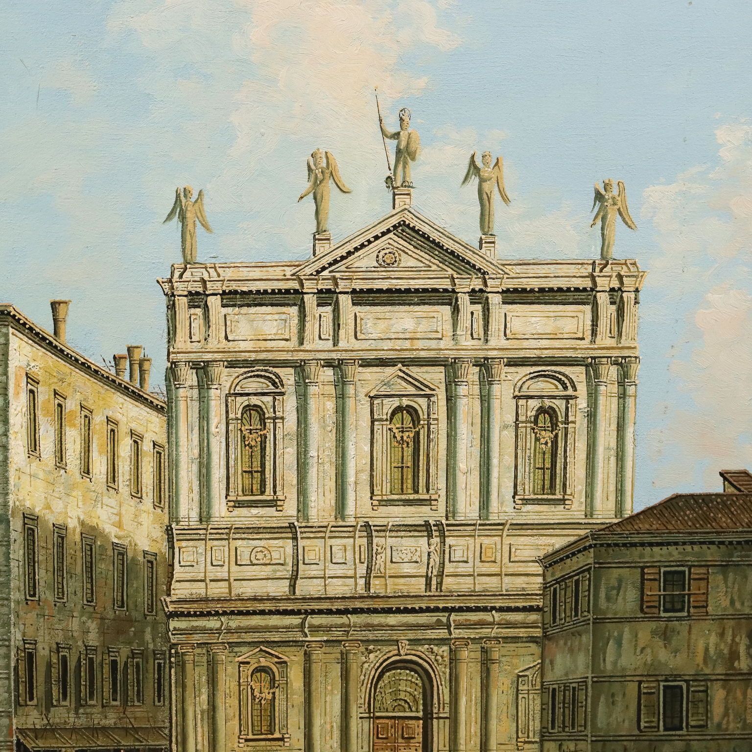 Antique Painting The Campo San Salvador In Venice XX Century photo 1370.0
