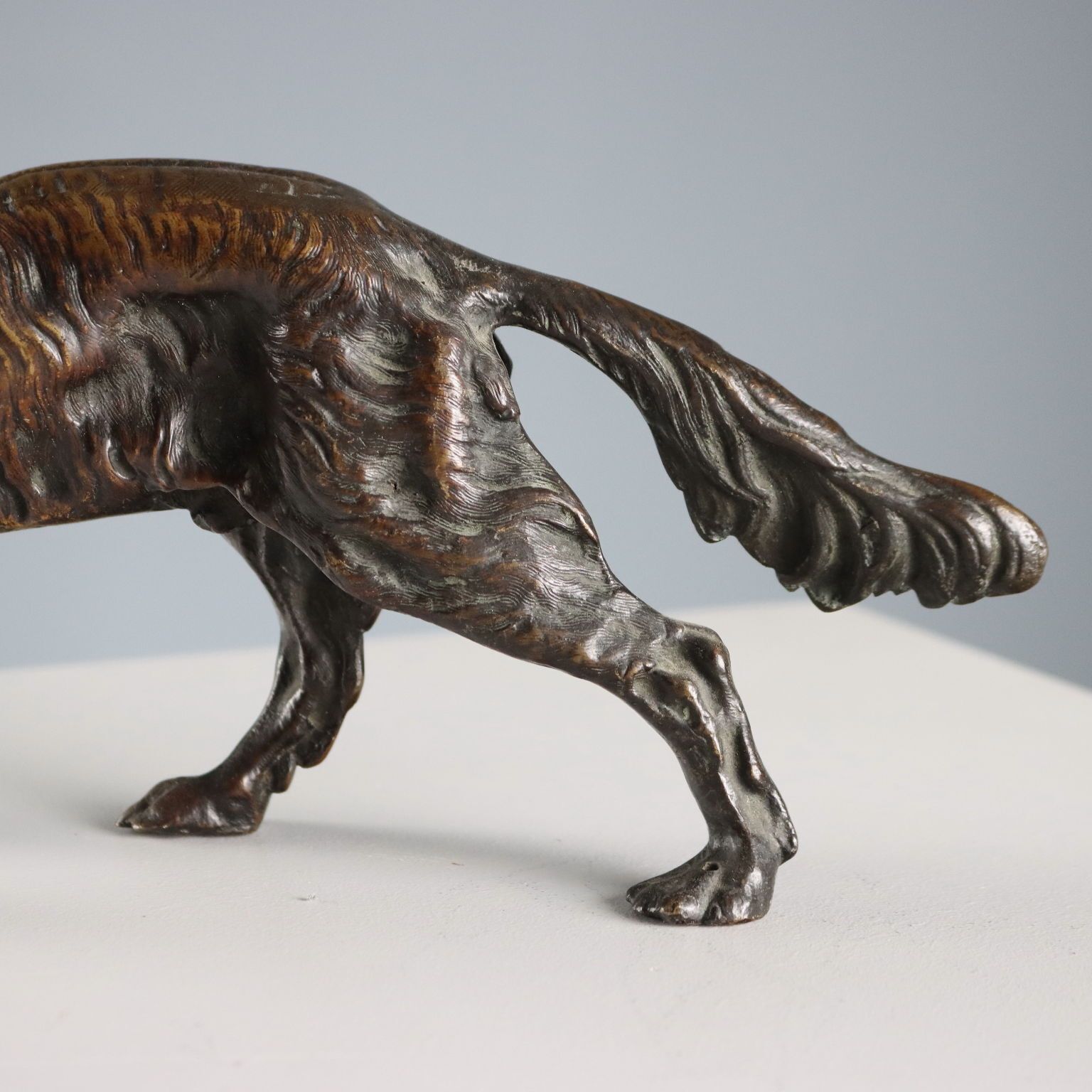 Antique Sculpture Hunting Dog Bronze Italy XIX XX Century photo 230.0