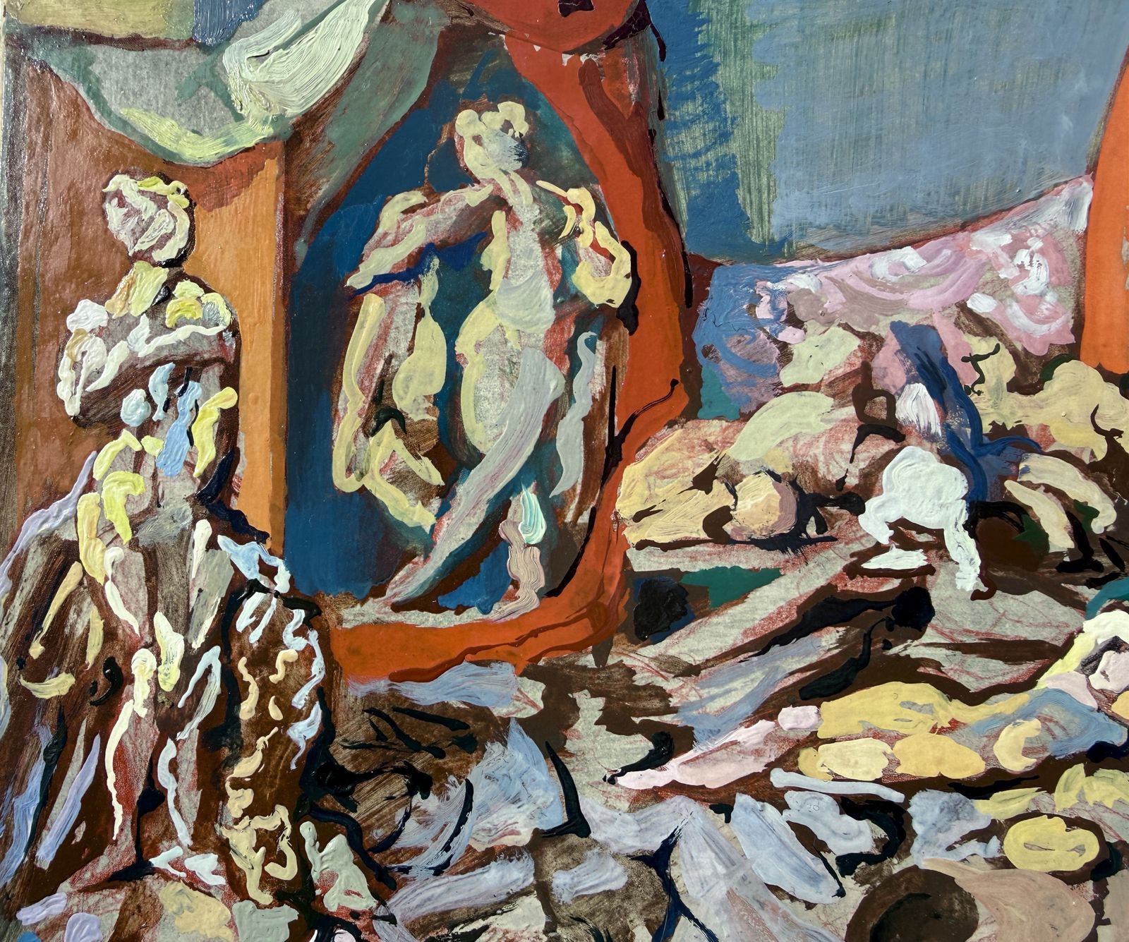 Antoni Pitxot Surrealistisch Antropomorf Interieur, Dalí-kring Cadaqués Spaans Olieverfwerk 1996 photo for sale