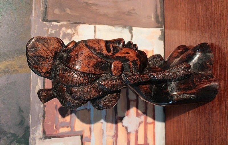 African Bust Mahogany 20th photo for sale