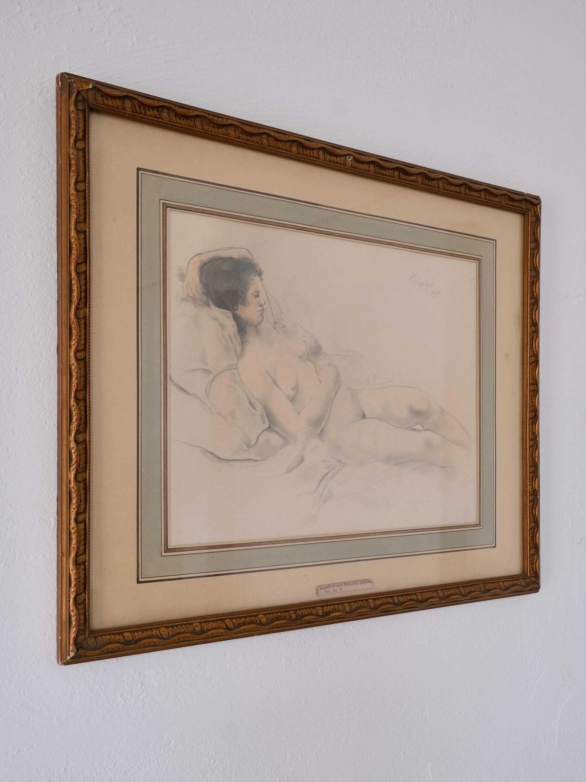 Armand Rassenfosse Female Nude Drawing | Belgium | 1928 photo furniture