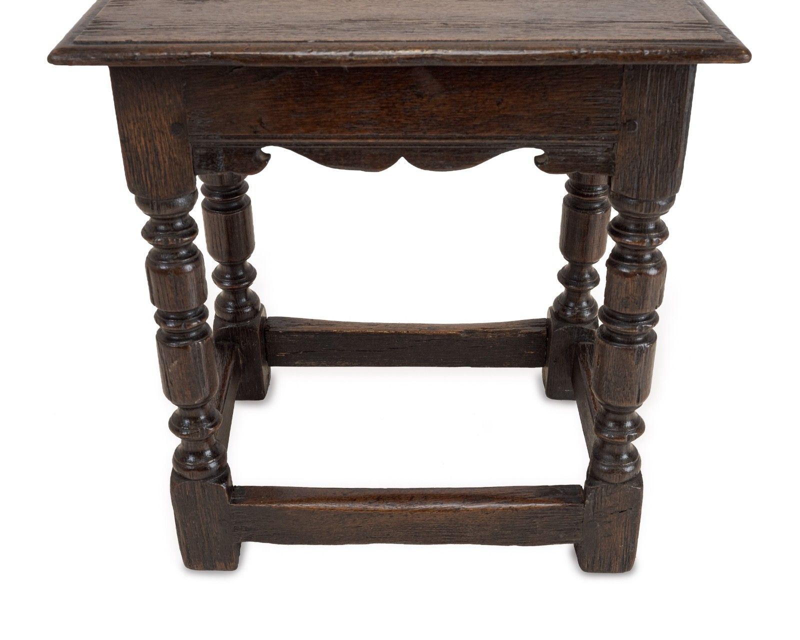 19th Century English Oak Joint Stool In The Late 17th Century Style photo for sale