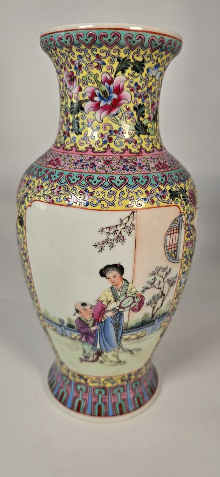 Home Decor A Pair Of Chinese Hand Painted Porcelain Vases From The Republican Period Circa 1930 photo