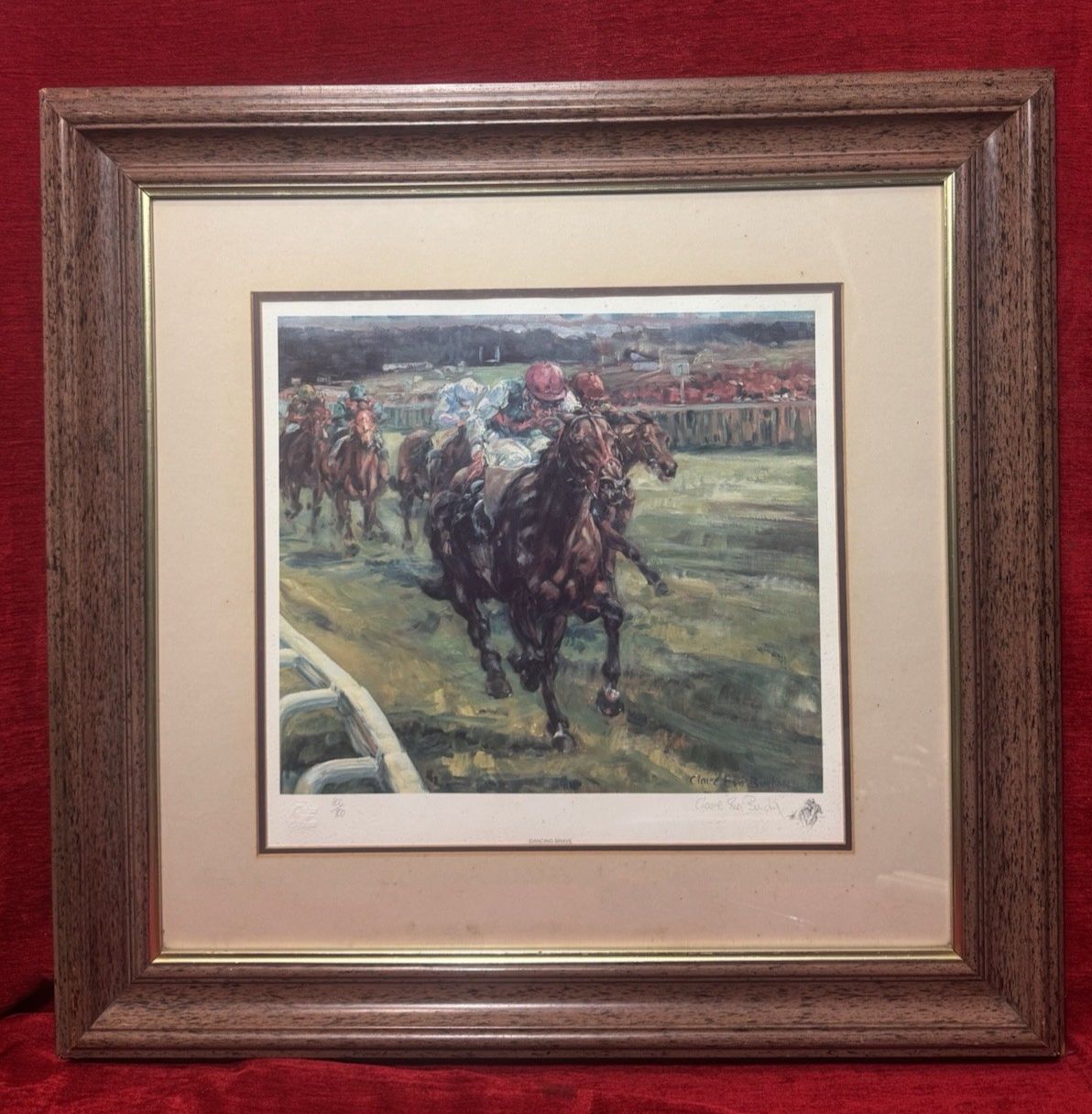 Clare Eva Burton Chelsea Green Ltd Ed Equestrian Print Titled  'Dancing Brave' photo vinterior