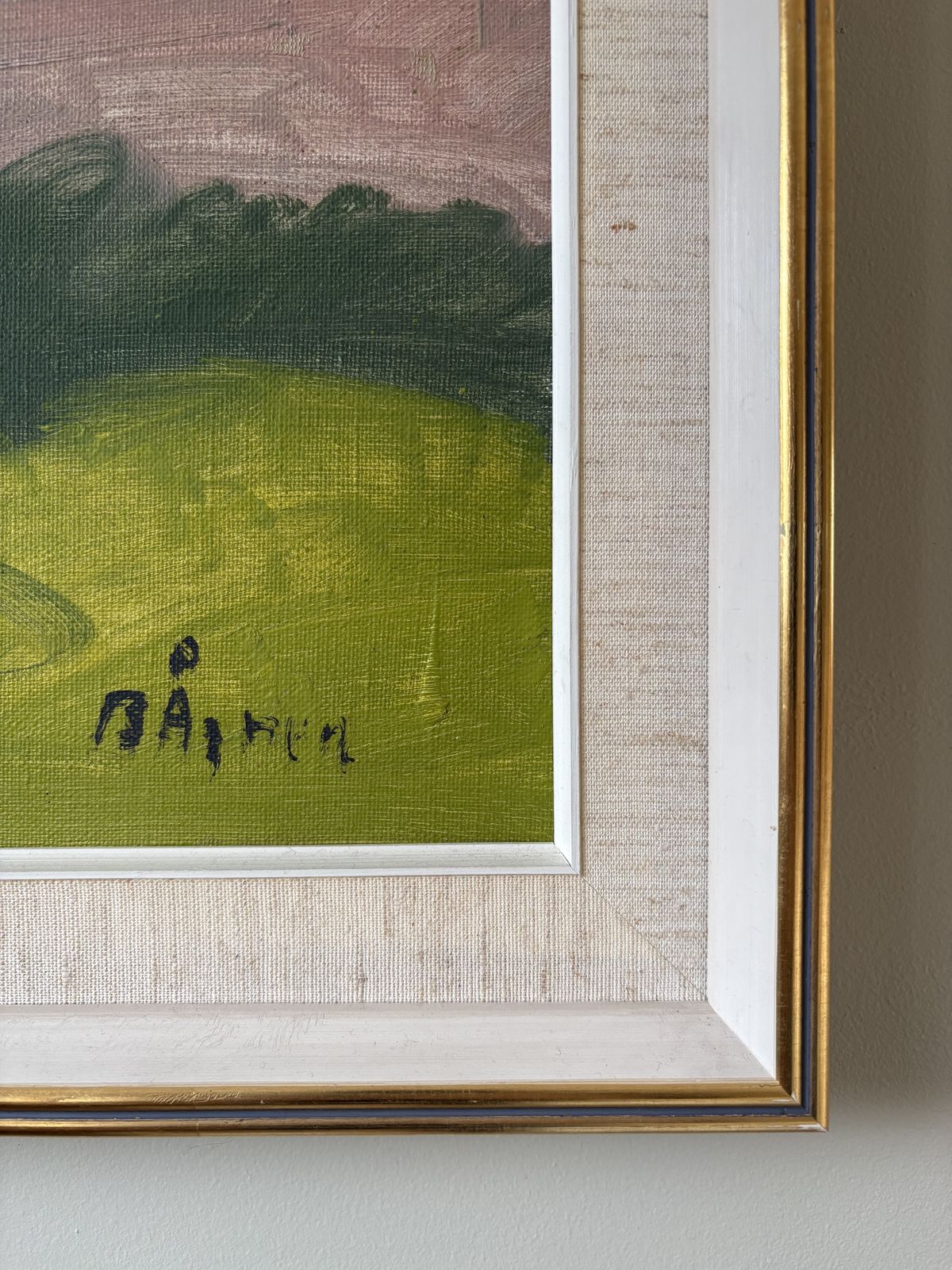 Large Bengt Agren 20th Century Framed Oil On Canvas Figural Scene. photo Art
