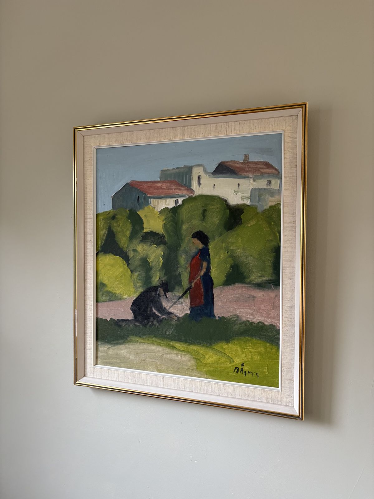 Large Bengt Agren 20th Century Framed Oil On Canvas Figural Scene. photo buy