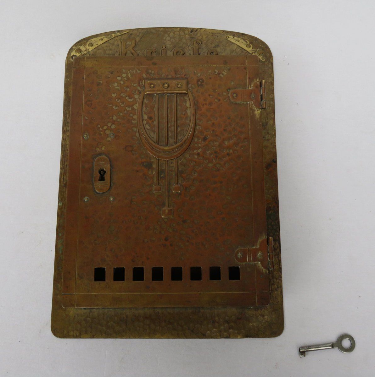 Art Nouveau Handmade Copper And Brass Mailbox, Germany, 1890s