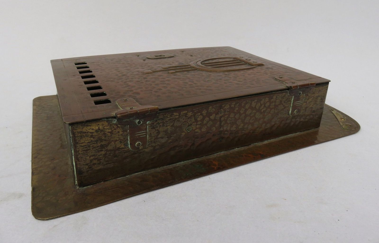 Art Nouveau Handmade Copper And Brass Mailbox, Germany, 1890s photo Home Decor