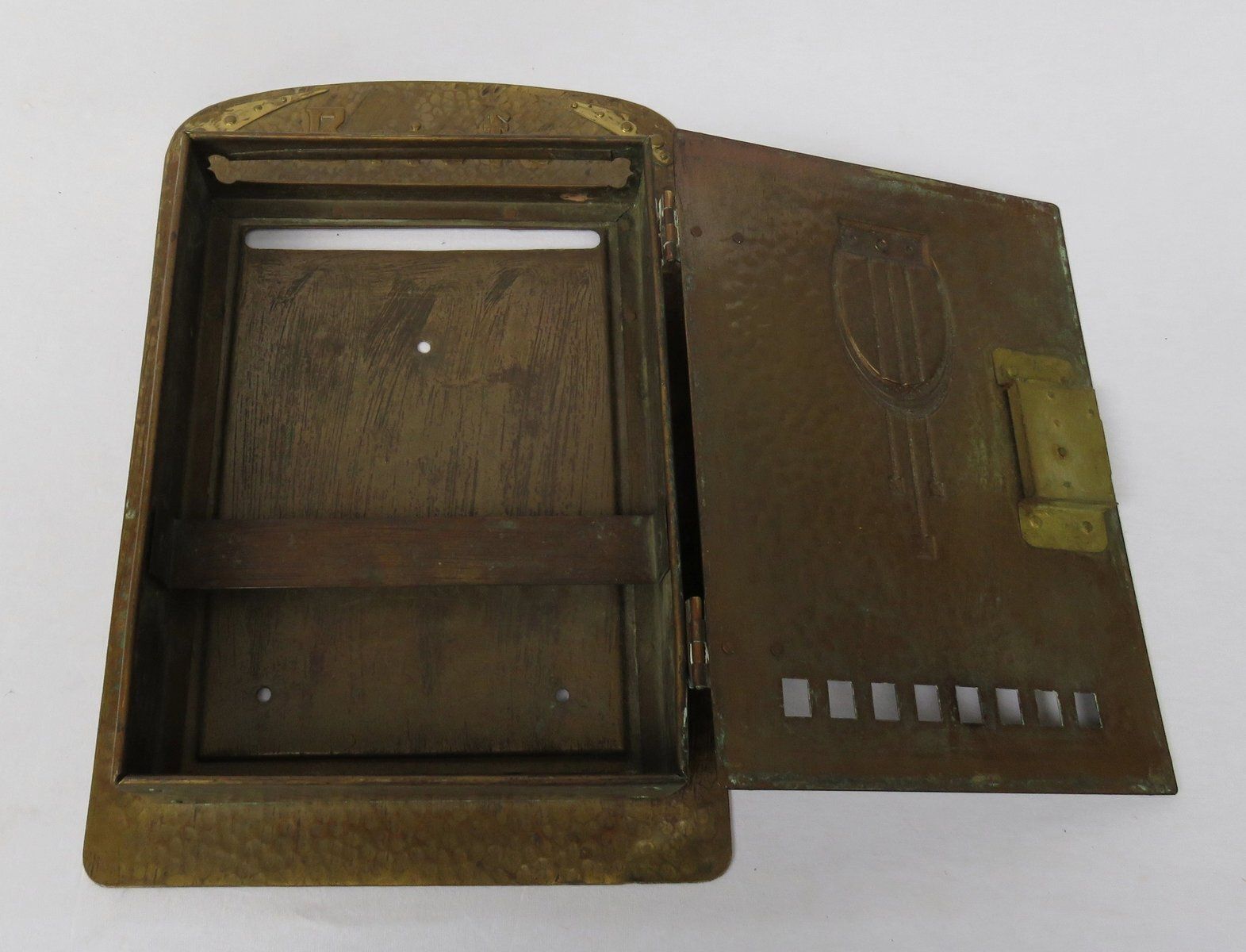 Art Nouveau Handmade Copper And Brass Mailbox, Germany, 1890s photo 3790.0