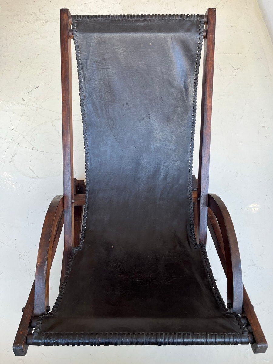 photo vinterior Vintage Leather Sling Chair, 1980s
